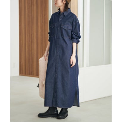 《WEB限定/シリーズあり/追加予約》LEDENIM BDU デニムシャツワンピース （ネイビー）｜詳細画像