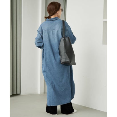 《WEB限定/シリーズあり/追加予約》LEDENIM BDU デニムシャツワンピース （ネイビー）｜詳細画像
