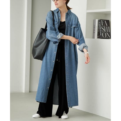 《WEB限定/シリーズあり/追加予約》LEDENIM BDU デニムシャツワンピース （ネイビー）｜詳細画像