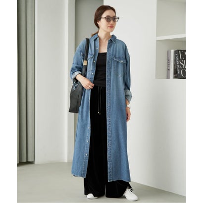 《WEB限定/シリーズあり/追加予約》LEDENIM BDU デニムシャツワンピース （ネイビー）｜詳細画像