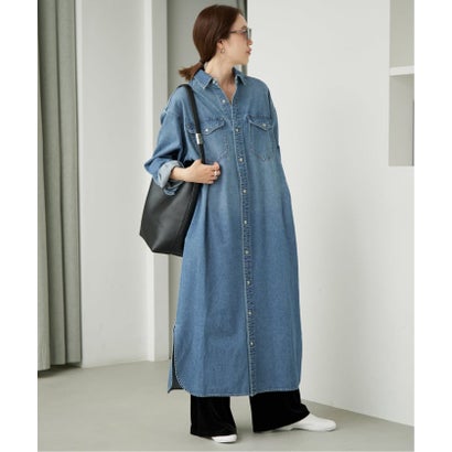 《WEB限定/シリーズあり/追加予約》LEDENIM BDU デニムシャツワンピース （ネイビー）｜詳細画像