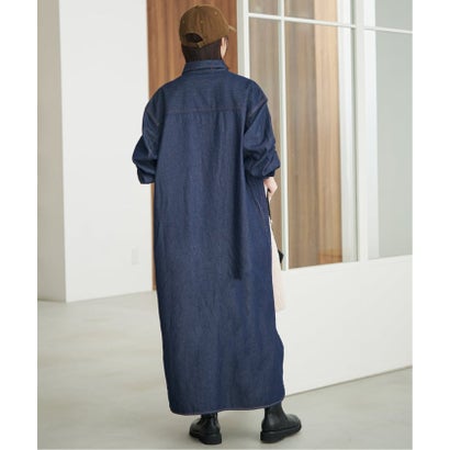 《WEB限定/シリーズあり/追加予約》LEDENIM BDU デニムシャツワンピース （ネイビー）｜詳細画像