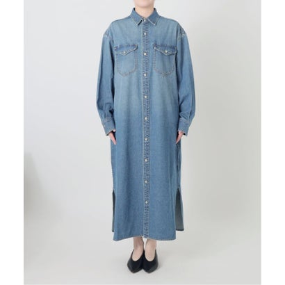 《WEB限定/シリーズあり/追加予約》LEDENIM BDU デニムシャツワンピース （ネイビー）｜詳細画像