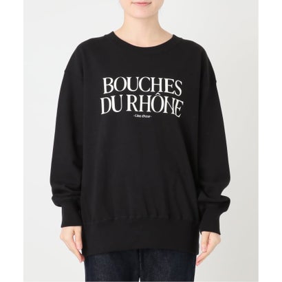 スローブ イエナ SLOBE IENA 《WEB限定/追加2》フロッキープリントオーバースウェット （ブラック）｜詳細画像