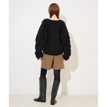 スローブ イエナ SLOBE IENA 《追加予約》+81BRANCA/ハチイチブランカ SLOBE別注 ケーブルハンドニット （ブラック）｜詳細画像