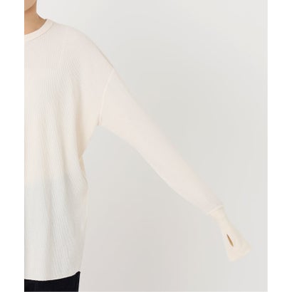 《追加予約》HANES/ヘインズ SLOBE別注 ヘンリーネックワッフル ロンTEE （グレー）｜詳細画像