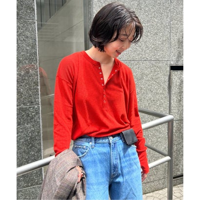 《追加予約》HANES/ヘインズ SLOBE別注 ヘンリーネックワッフル ロンTEE （グレー）｜詳細画像