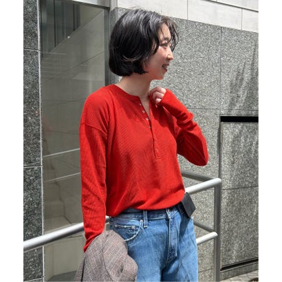 《追加予約》HANES/ヘインズ SLOBE別注 ヘンリーネックワッフル ロンTEE （グレー）｜詳細画像