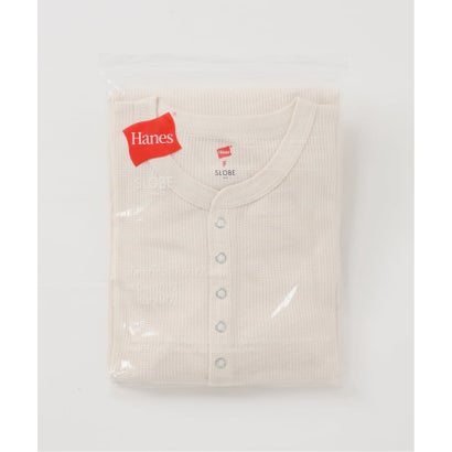 《追加予約》HANES/ヘインズ SLOBE別注 ヘンリーネックワッフル ロンTEE （レッド）｜詳細画像