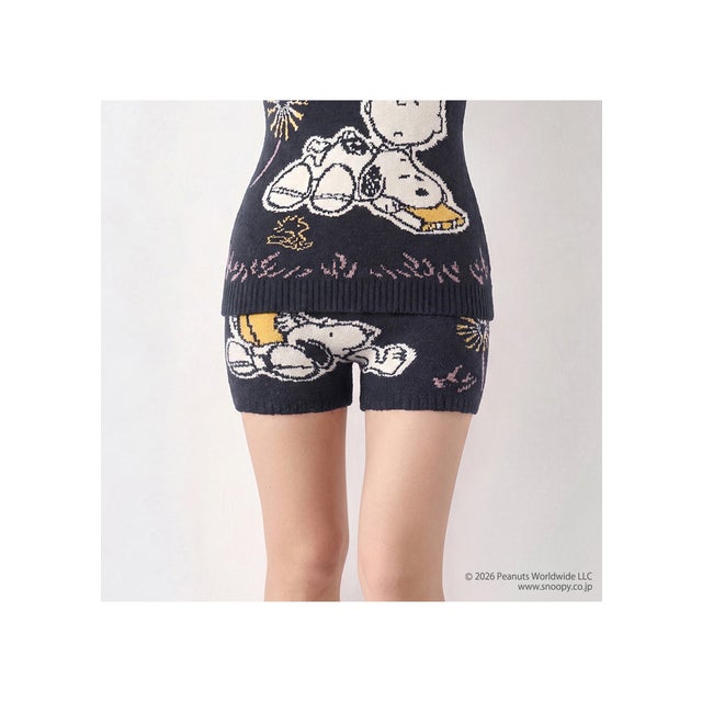 Warmer SNOOPY G083 ニットパンツ2(M-LL) G083 KPT2 （ブルー）