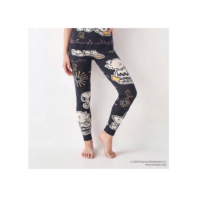 Warmer SNOOPY G083 9分丈ニットパンツ(M-LL) G083 KPT(9) （ブルー）