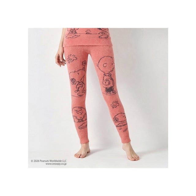 Warmer SNOOPY G083 9分丈ニットパンツ(M-LL) G083 KPT(9) （レッド）