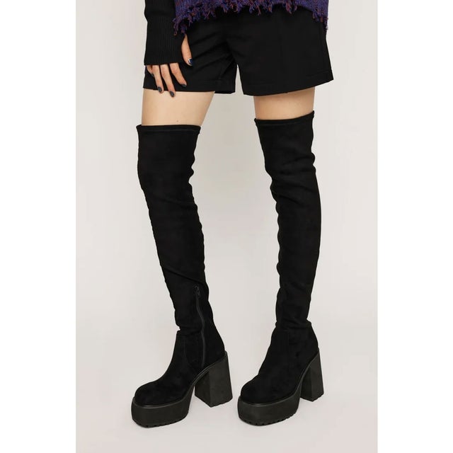 
                    F／SUEDE KNEE HIGH ブーツ BLK