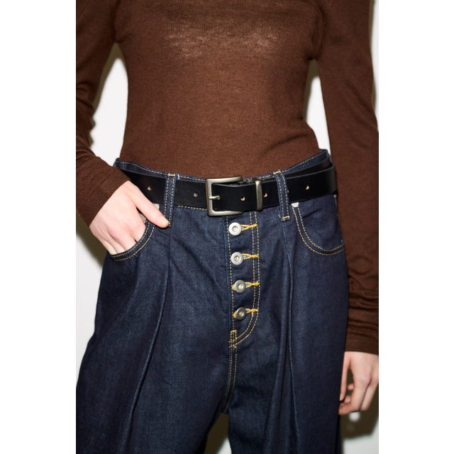 COW LEATHER BUCKLE ベルト BLK