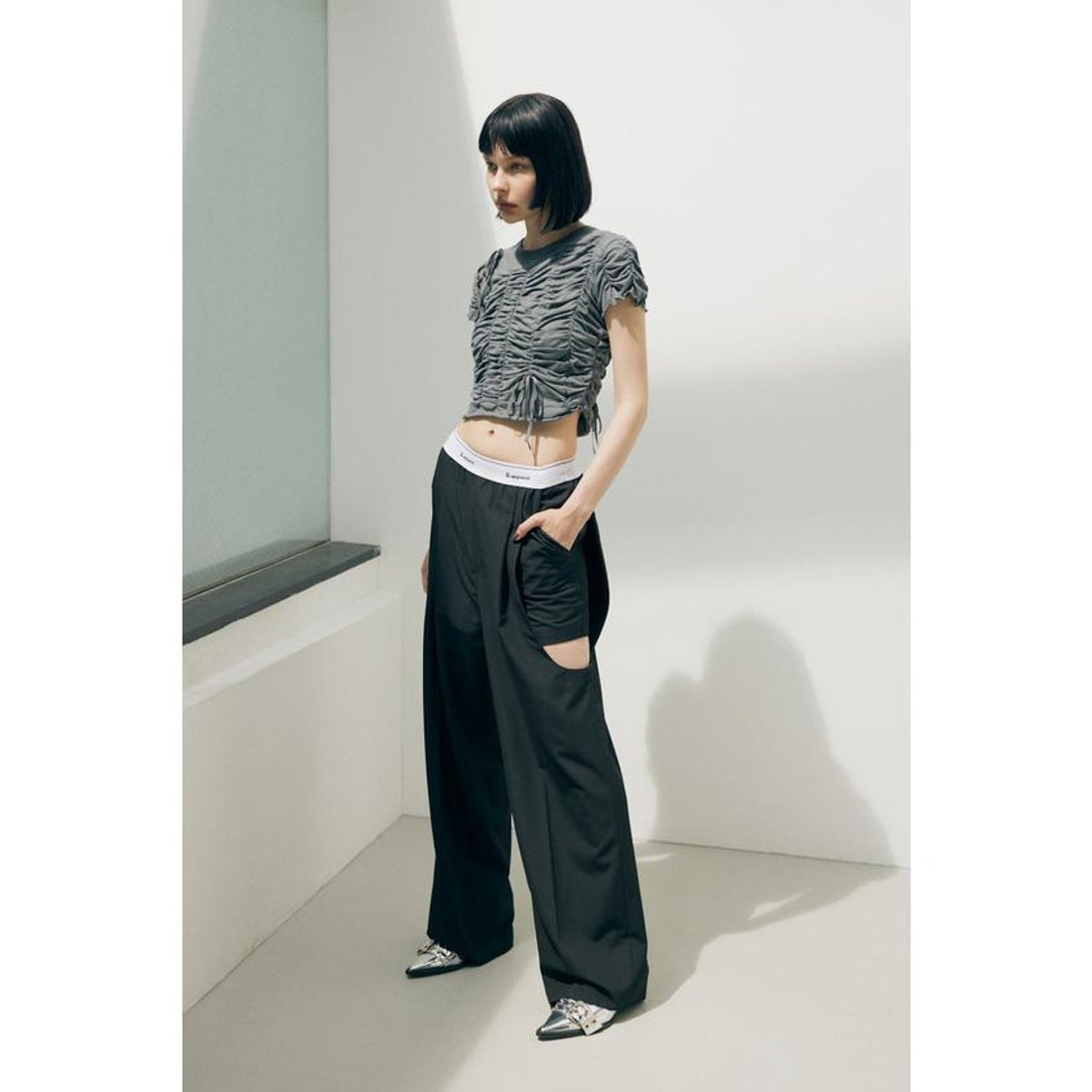 スライ SLY DRAWSTRING GATHER トップス （BLU） - ファッション通販