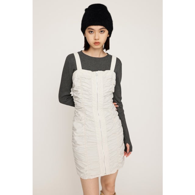 NYLON GATHER CAMI ショートワンピース IVOY3