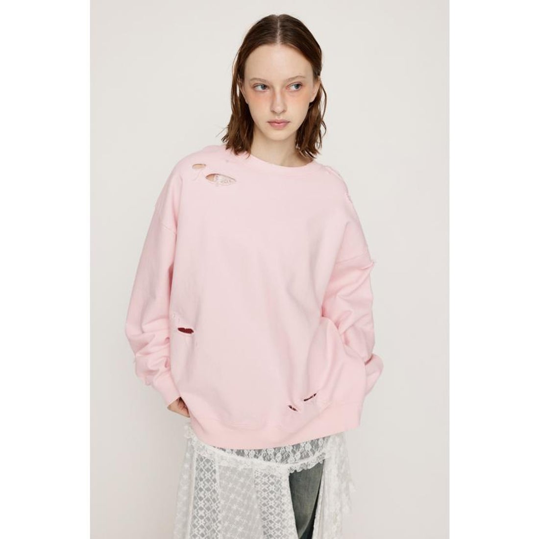 スライ SLY CRUSHED OVER SWEAT トップス （L/BLK1） -ファッション 
