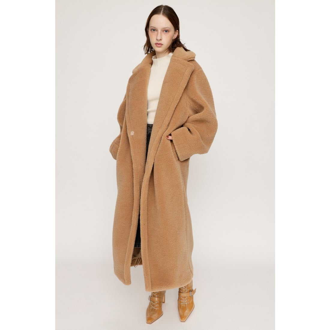 SLY AIRY BOA LONG コート BEG -ファッション通販 FASHION WALKER