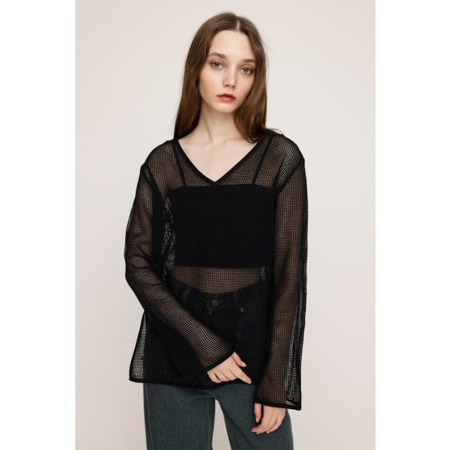 COTTON MESH 2WAY トップス BLK