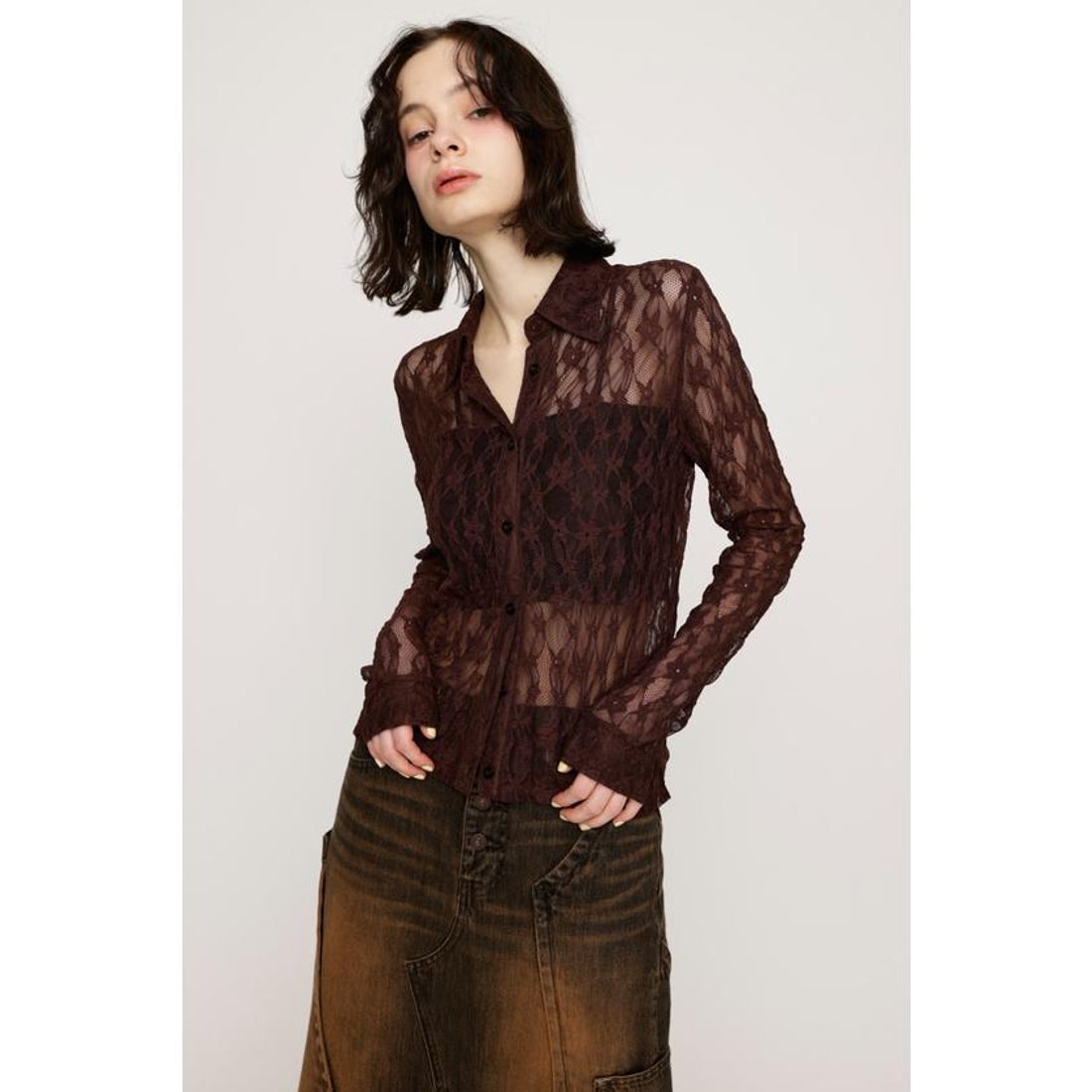 スライ SLY LACE COMPACT シャツ （BRN） - ファッション通販 d fashion