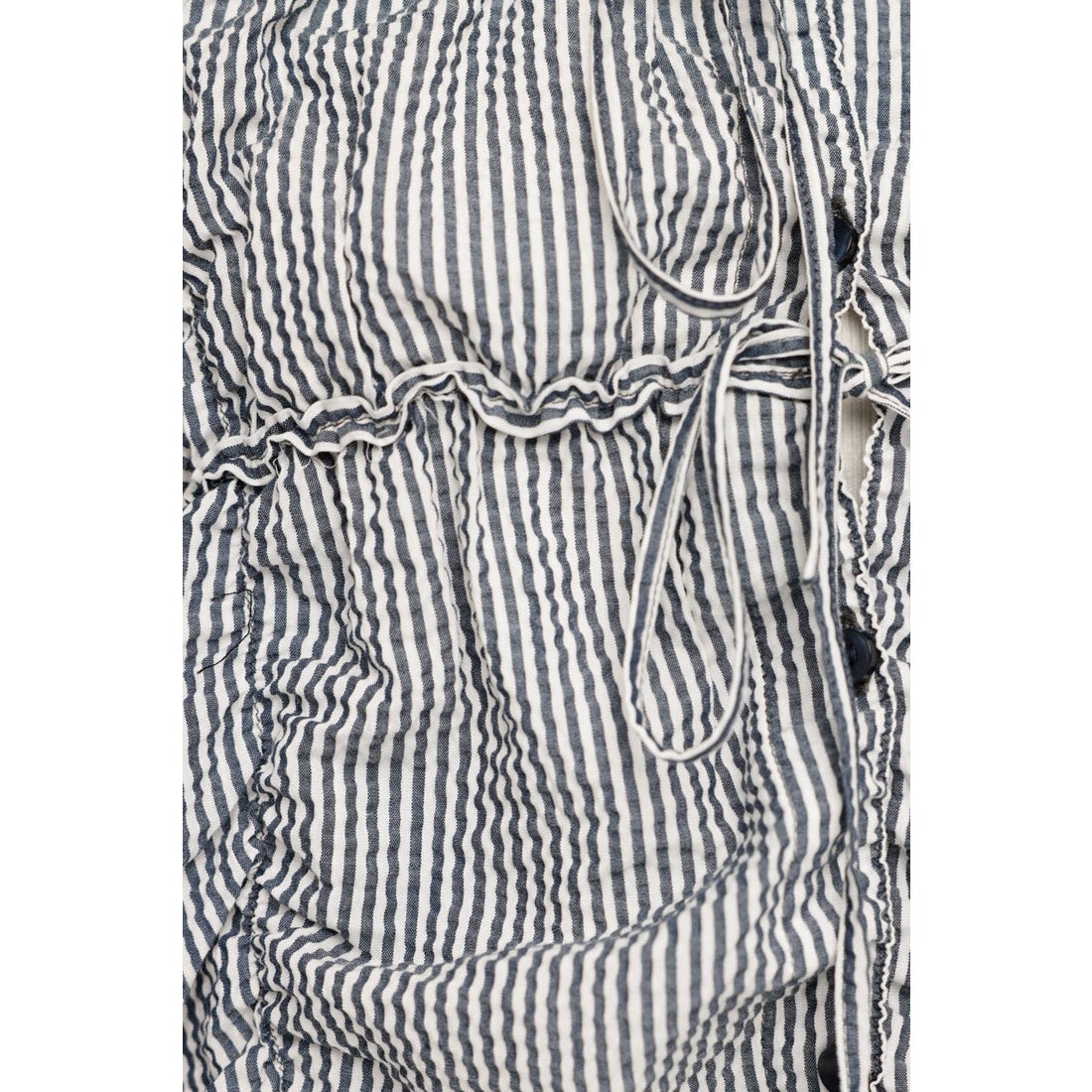 スライ SLY SHIRRING SKIPPER RIBBON シャツ （BLK） - ファッション 