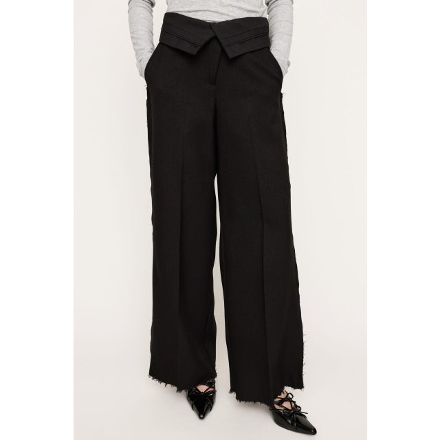 2WAY CUT OUT MANNISH パンツ BLK