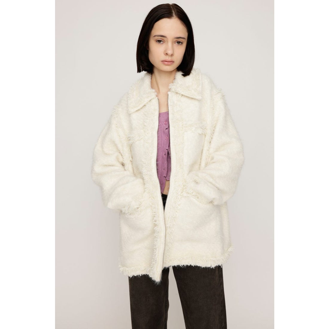 SLY FLUFFY TWEED ジャケット BLK -靴＆ファッション通販 ロコンド 