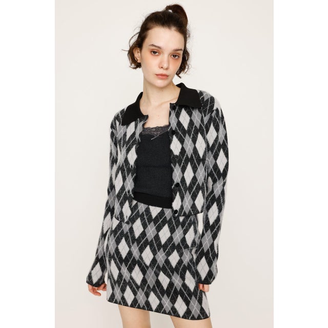 ARGYLE CHECK HG POLO シャツ BLK