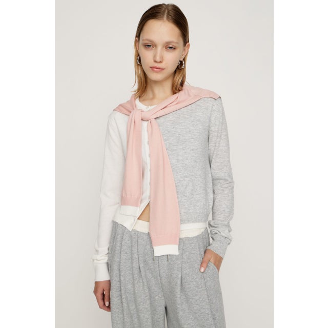 SLEEVE DOCKING KNIT トップス M/PNK7