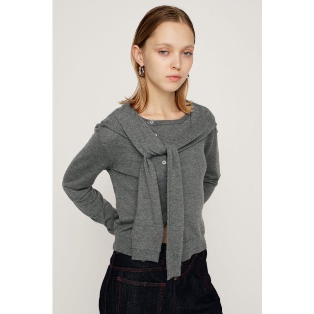 SLEEVE DOCKING KNIT トップス T.GRY