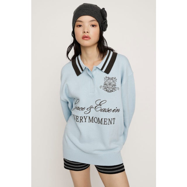 OVER SIZE JQ トップス L/BLU1