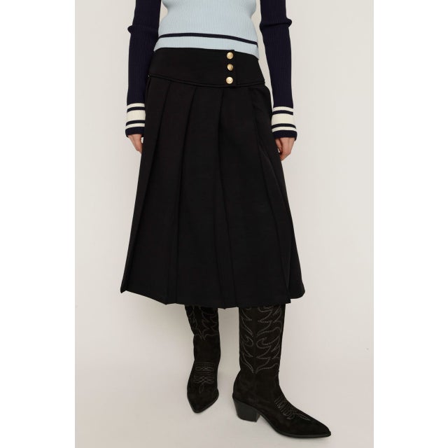 KNITTING PLEATS スカート BLK