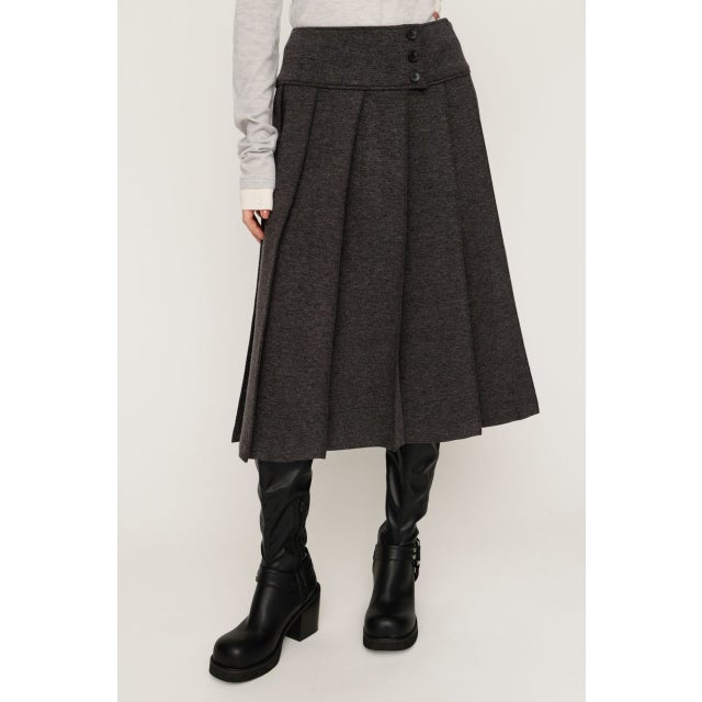 KNITTING PLEATS スカート T.GRY