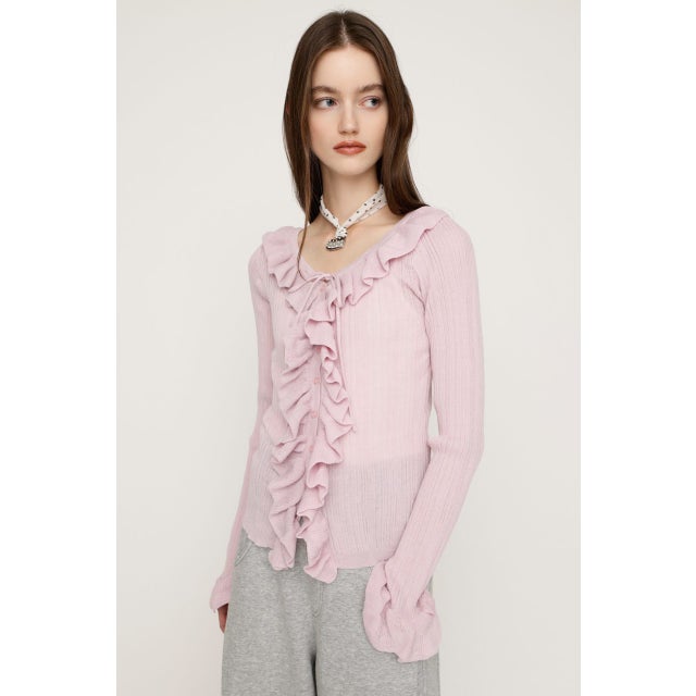 FRONT FRILL KNIT トップス L/PNK1