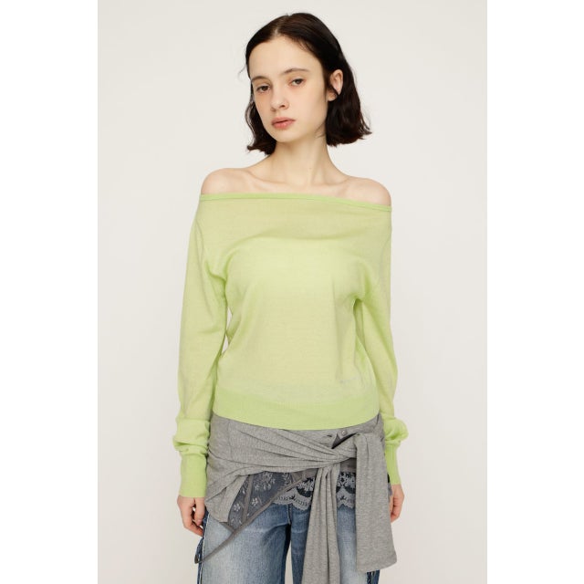 OFF SHOULDER 2WAY HG トップス L/GRN1