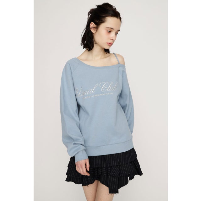 OFF SHOULDER LOGO トップス L/BLU1