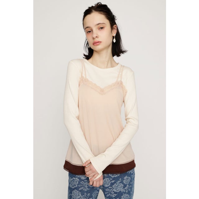 CAMI LAYERED C／N トップス L/PNK1