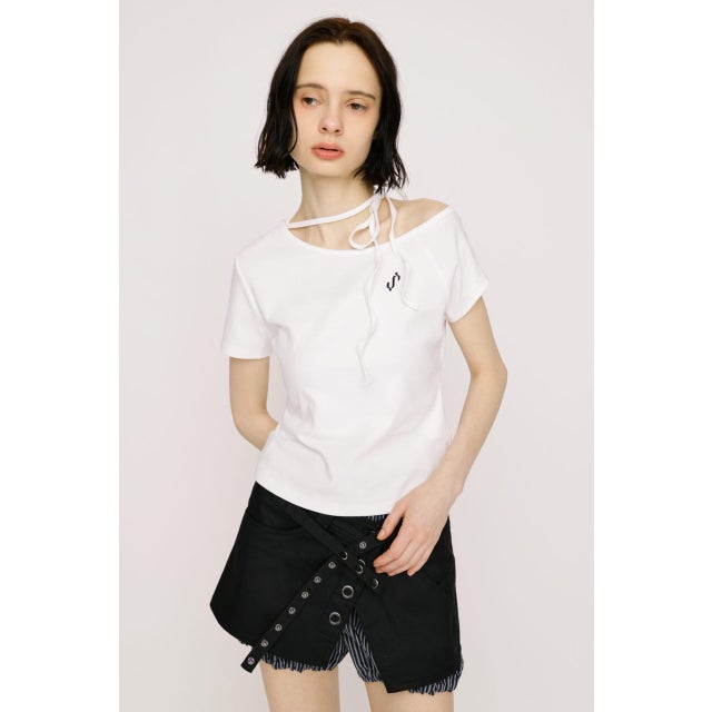ONE SHOULDER S. トップス O/WHT1
