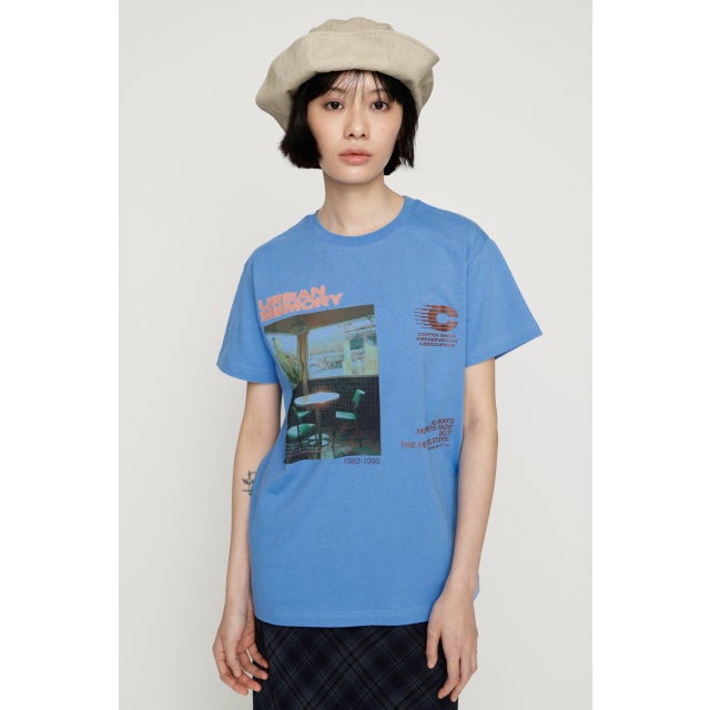 PHOTO LOGO Tシャツ L/BLU1