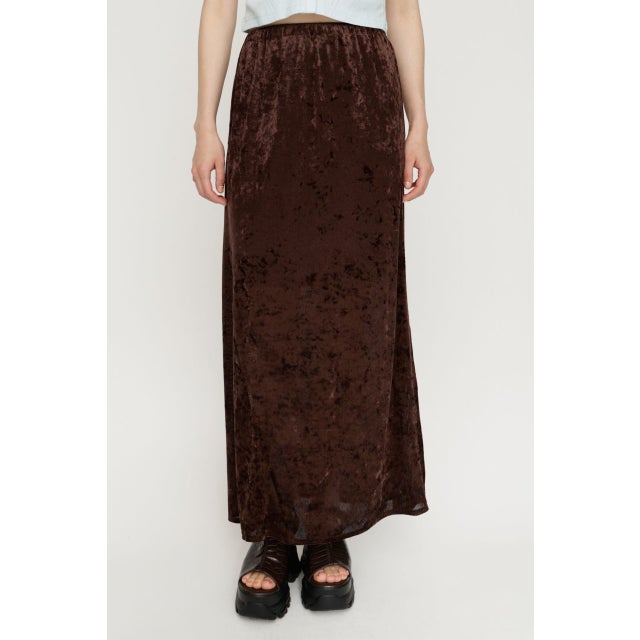 SHEER CHENILLE ロングスカート BRN