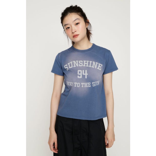SPRAY OVER LOGO Tシャツ BLU