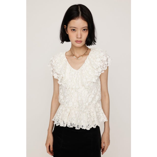 CUT LACE FRILL トップス IVOY3