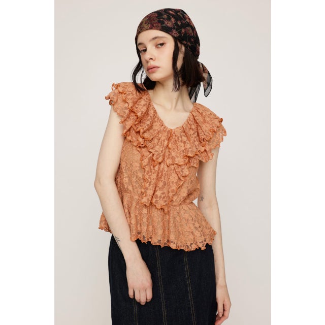 CUT LACE FRILL トップス L/ORG1