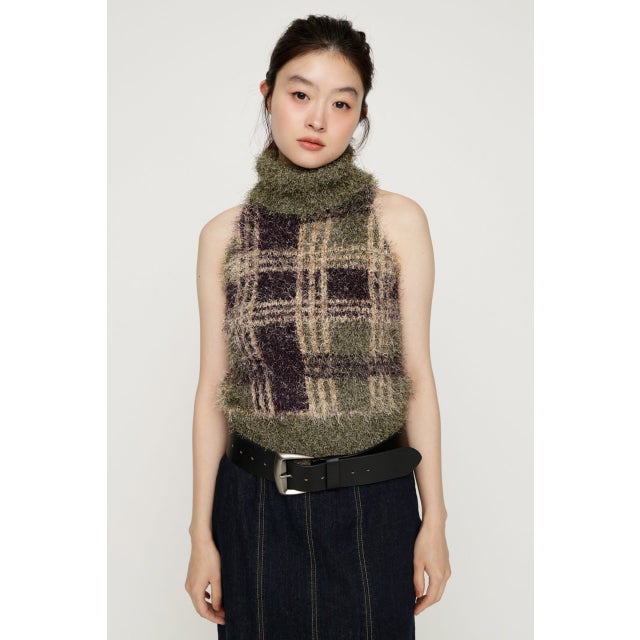SHAGGY CHECK H／N ニット M/KHA7