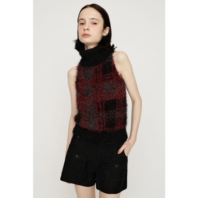SHAGGY CHECK H／N ニット M/BLK7