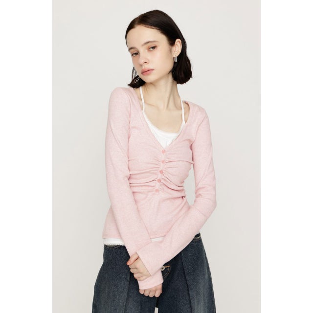 LAYERED LIKE CUT トップス L/PNK1