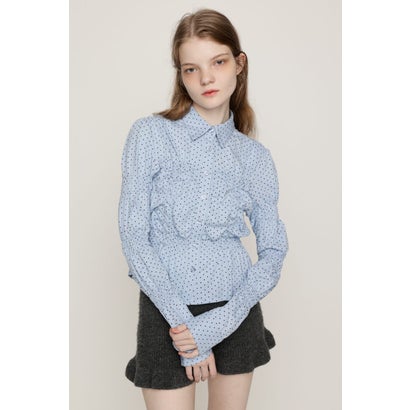 RANDOM SHIRRING CUT トップス L/BLU1｜詳細画像