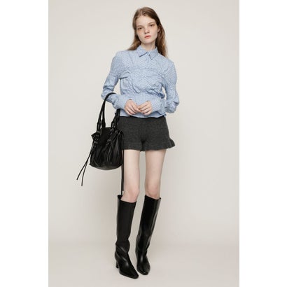 RANDOM SHIRRING CUT トップス L/BLU1｜詳細画像