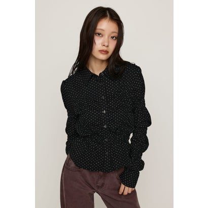 RANDOM SHIRRING CUT トップス BLK｜詳細画像