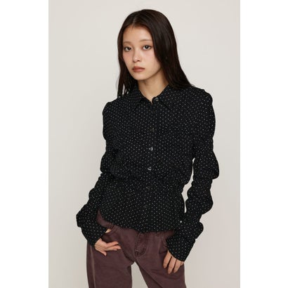 RANDOM SHIRRING CUT トップス BLK｜詳細画像